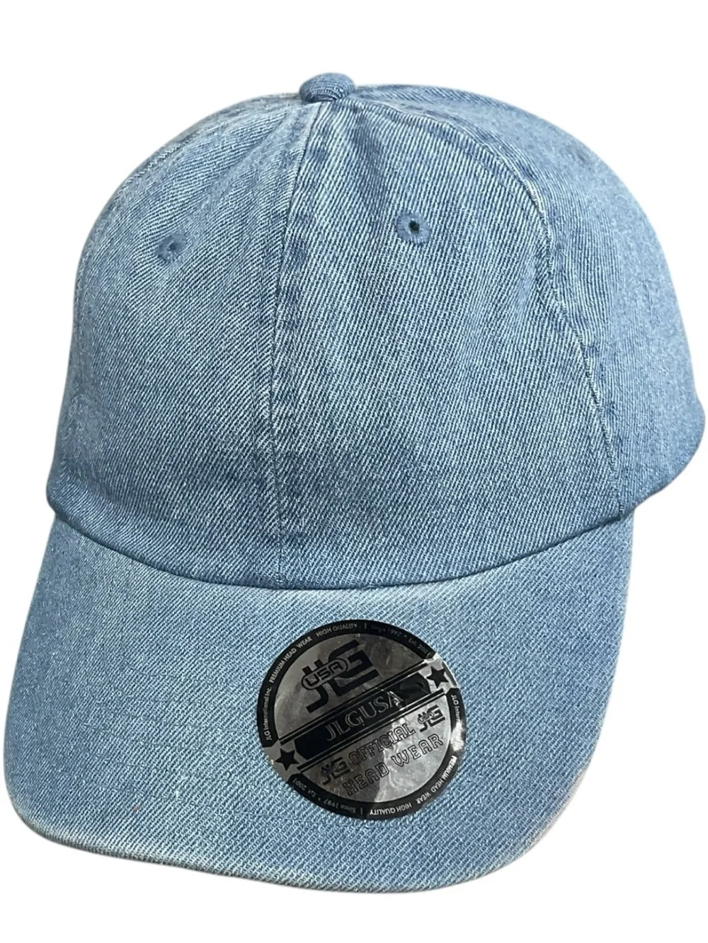 JLG USA Official Headwear Light Blue Washed Denim Baseball Cap Strapback NWOT